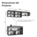 Cocina Compacta Flotante 200 cm Gris Nice Madesa