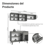 Cocina Compacta 200cm Gris Nice Madesa 03