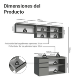 Cocina Compacta 200 cm Sin Patas Nice Gris 05