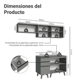 Cocina Compacta 200cm Gris Nice Madesa 06