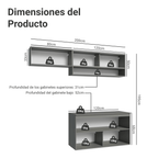 Cocina Compacta Flotante 200 cm Gris Nice Madesa