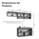Cocina Integral 200 cm sin Patas Gris Nice 07
