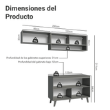 Cocina Compacta 200cm Gris Nice Madesa 09