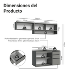 Cocina Compacta Flotante 200 cm Gris Nice Madesa