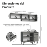 Cocina Compacta 200cm Gris Nice Madesa 13
