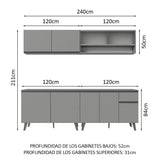 Cocina Integrale 240cm Gris Nice Madesa 02