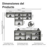 Cocina Integral 240 cm Sin Patas Nice Gris 07