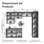 Cocina Integral Flotante 240 cm Gris Nice Madesa