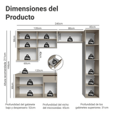 Cocina Integral 240 cm sin Patas Crema Nice 09