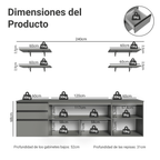 Kit 3 Gabinetes Bajos de Cocina Flotante 240 cm Gris Nice Madesa