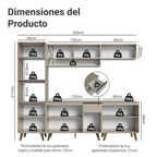 Cocina Integral 260 x 52 cm 10 Puertas 1 Cajón Con Mueble para Horno Crema Nice Madesa 02