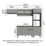 Cocina Integrale 260cm Gris Nice Madesa 04