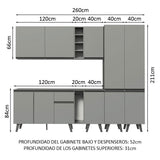 Cocina Integrale 260cm Gris Nice Madesa 05