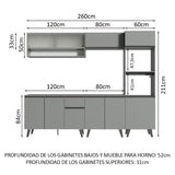 Cocina Integrale 260cm Gris Nice Madesa 07