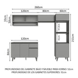 Cocina Integrale 260cm Gris Nice Madesa 09