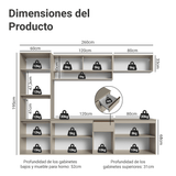 Cocina Integral 260 cm sin Patas Crema Nice 15