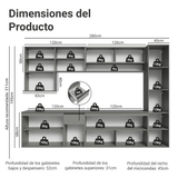 Cocina Integral 280 cm sin Patas Gris Nice 04