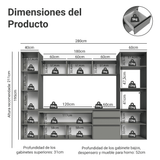 Cocina Integrale 280cm Suspendida Gris Nice Madesa 06