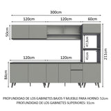 Cocina Integrale 300cm Gris Nice Madesa 02