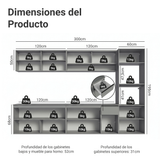 Cocina Integral 300 cm sin Patas Gris Nice 04
