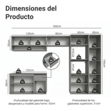 Cocina Integral 300 cm sin Patas Gris Nice 06