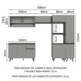 Cocina Integrale 300cm Gris Nice Madesa 08