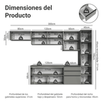 Cocina Integral Flotante 300 cm Gris Nice Madesa