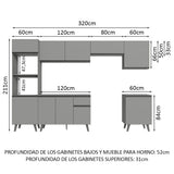 Cocina Integrale 320cm Gris Nice Madesa 01