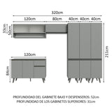 Cocina Integrale 320cm Gris Nice Madesa 03