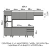 Cocina Integrale 320cm Gris Nice Madesa 08