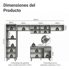 Cocina Integral 340 cm Con Mueble para Horno Gris Nice Madesa