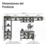 Cocina Integrale 340cm Gris Nice Madesa 01