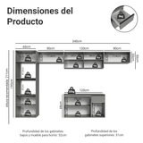 Cocina Integrale 340cm Suspendida Gris Nice Madesa 02