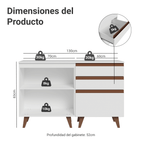 Kit 2 Gabinetes Bajos de Cocina 130 cm Blanco Reims Madesa