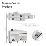 Cocina Compacta 190cm Blanco Reims 05