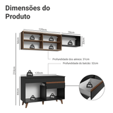 Cocina Compacta 190cm Negro/Marrón Reims 05