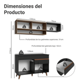 Cocina Integral 190cm Negro/Marrón Reims Madesa 06