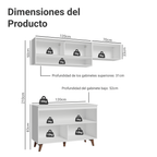 Cocina Compacta 190 x 52 cm 5 Puertas Blanco Reims Madesa 07