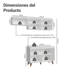 Cocina Compacta 190 x 52 cm 5 Puertas Blanco Reims Madesa 08