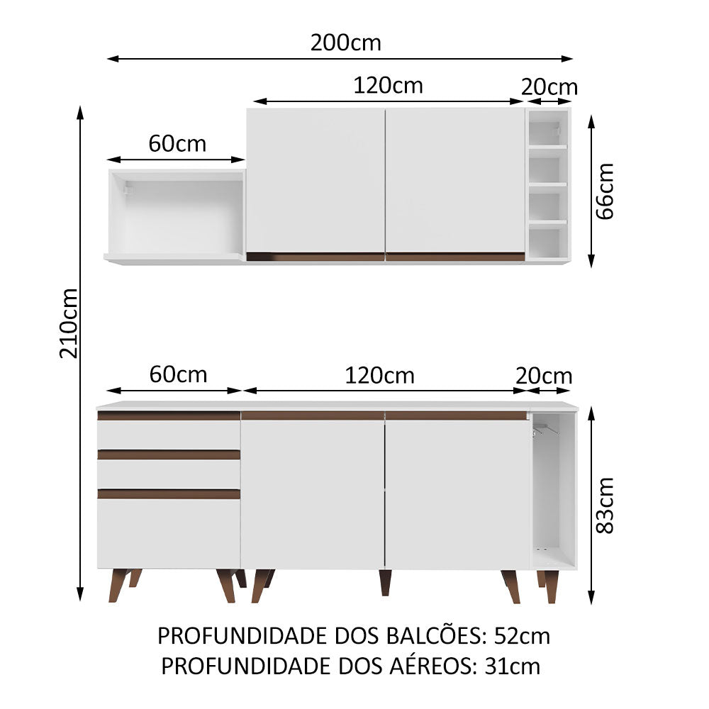 Cocina Integral Reims 200cm Blanco 01