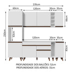 Cocina Compacta 235 cm Con Mueble para Horno Blanco Reims Madesa