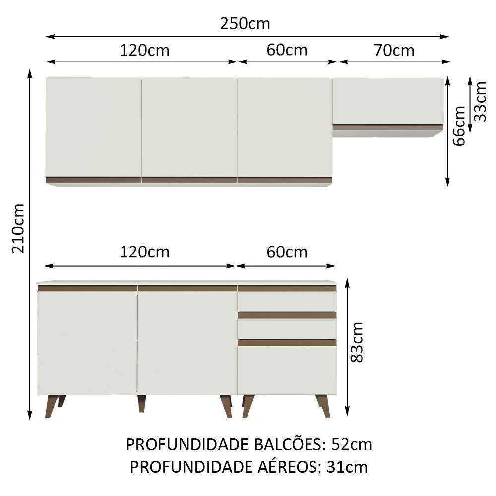 Cocina Integral 250cm Reims Blanco 02