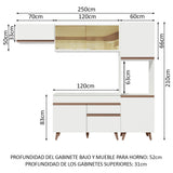 Cocina Integral 250cm Blanco Reims Madesa 03