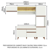 Cocina Integral 250cm Blanco Reims Madesa 04