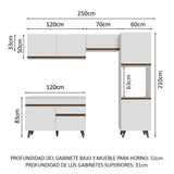 Cocina Integral 250cm Blanco Reims Madesa 06
