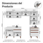 Cocina Integral 250 cm Blanco Reims Madesa