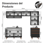 Cocina Integral 250 cm Negro Reims Madesa