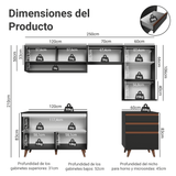 Cocina Integral 250 cm Reims Negro 10