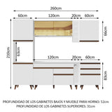 Cocina Integral 260cm Blanco Reims Madesa 04
