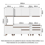 Cocina Integral 260cm Blanco Reims Madesa 05